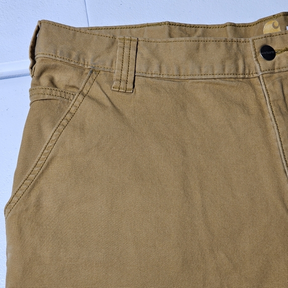 Carhartt Mens Shorts Rugged Flex Relaxed Fit Size 38 Khaki Canvas 9.5" Inseam - Picture 6 of 12